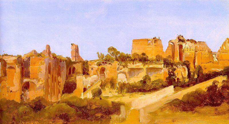 Charles Blechen The Ruins of the Septizonium on the Palatine in Rome Norge oil painting art